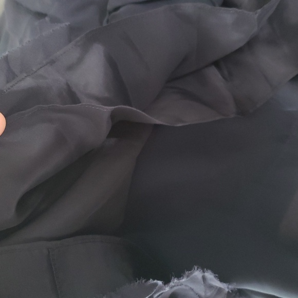 Ann Taylor Silk Strapless Maxi Dress 8 Navy Blue Tiered Layers Formal Cruise - Picture 13 of 16